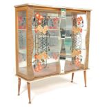 RETRO VINTAGE 1950S MID CENTURY MELAMINE MARBLE EFFECT CHINA DISPLAY BOOKCASE