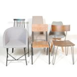 A GROUP OF SIX VINTAGE 20TH CENTURY DINING CHAIRS OF VARIOS FORMS