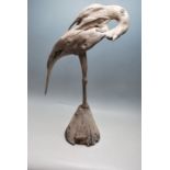 RETRO VINTAGE HAND CARVED SCULPTURE OF A FLAMINGO