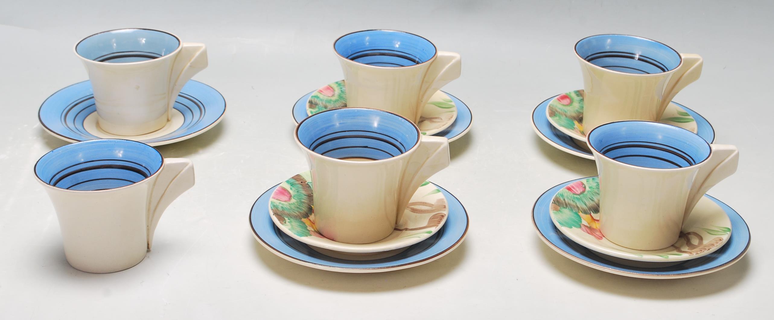 BIZARRE BY CLARICE CLIFF NEWPORT POTTERY COFFEE SET / TEA SET