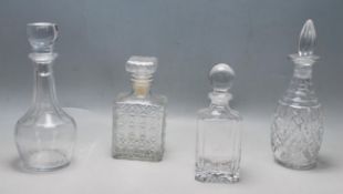 A COLELCTION OF VINTAGE LATE 20TH CENTURY CUT GLASS CRYTAL DECANTERS