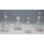 A COLELCTION OF VINTAGE LATE 20TH CENTURY CUT GLASS CRYTAL DECANTERS