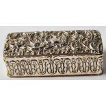 VICTORIAN SILVER REPOUSSE TRINKET BOX