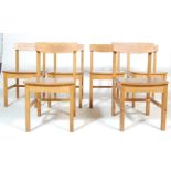 A SET OF EIGHT 20TH CENTURY CHAPEL CHAIRS / PUB CHAIRS WITH OAK FRAME