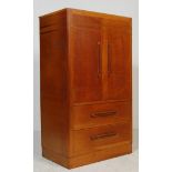 1930’S ART DECO OAK TALLBOY WITH TWIN DOORS AND TWIN DRAWERS
