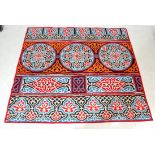 ARTS AND CRAFTS HAND STITCHED POLYCHROME APPLIQUE BLANKET THROW
