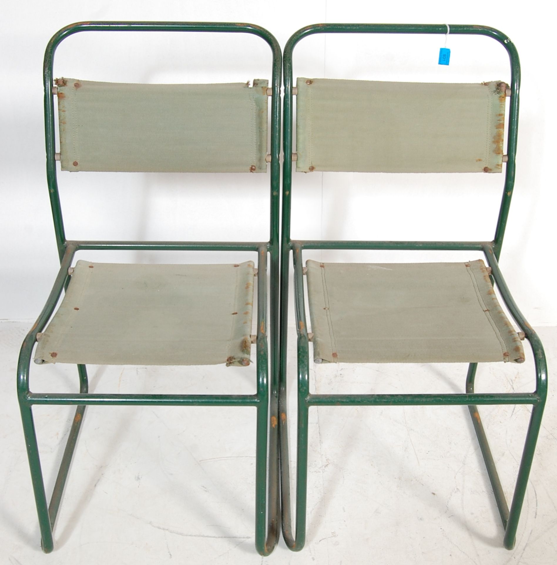 GROUP OF SIX 20TH CENTURY VINTAGE INDUSTRIAL RETRO VINTAGE TUBULAR FRAMED CHAIRS - Image 4 of 5