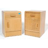 MID CENTURY G PLAN LIGHT OAK BEDSIDES CABINETS