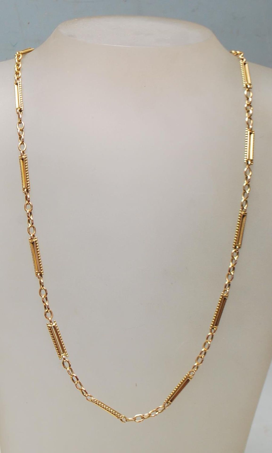 15CT GOLD BAR LINK POCKET WATCH CHAIN - Image 6 of 6