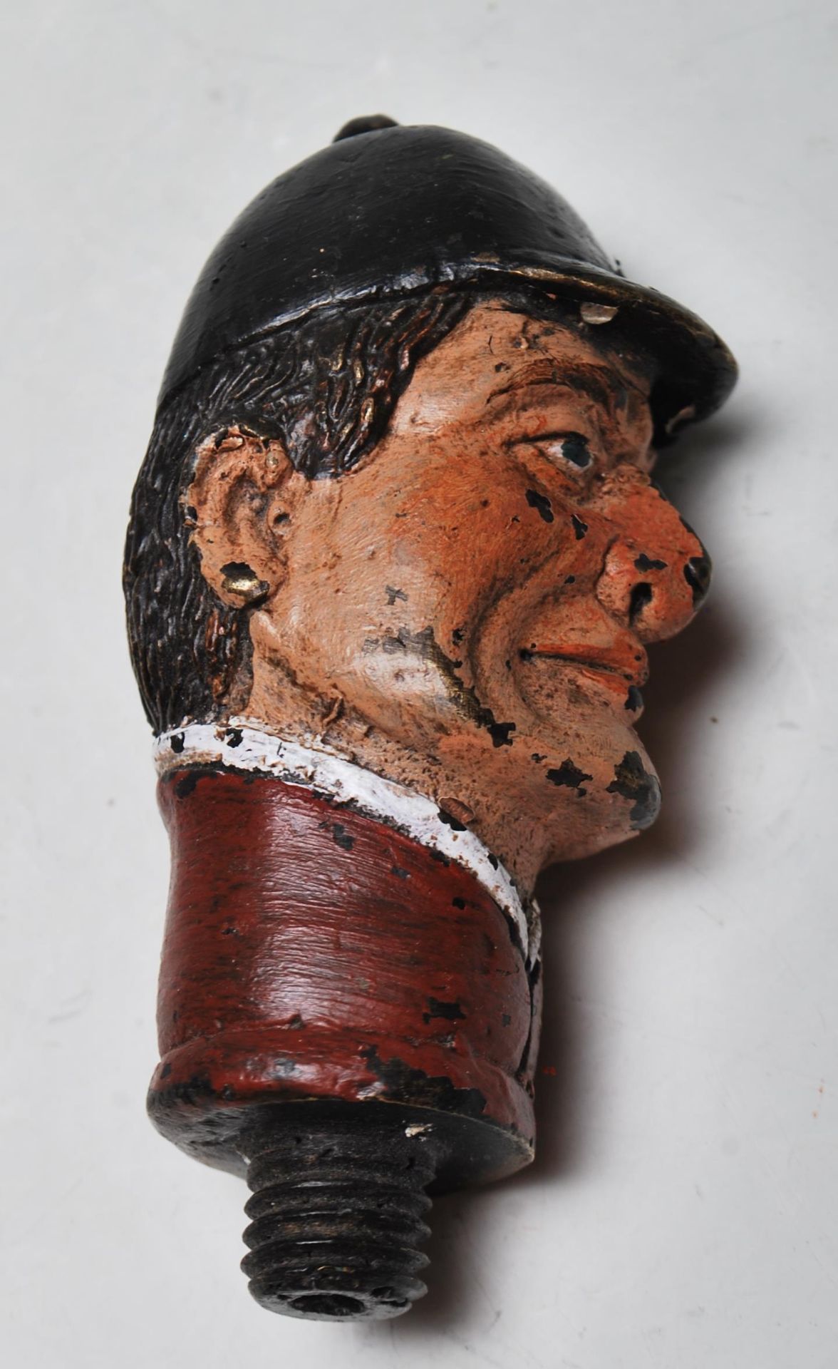 HORSE RACING COLD PAINTED BRONZE WALKING STICK HANDLE - Image 3 of 5