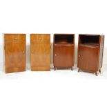 A PAIR OF ART DECO 1930’S WALNUT BEDSIDE CABINETS ALONG WITH ANOTHER SIMILAR PAIR OF BEDSIDES