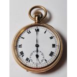 GOLD PLATED OPEN FACE POCKET WATCH