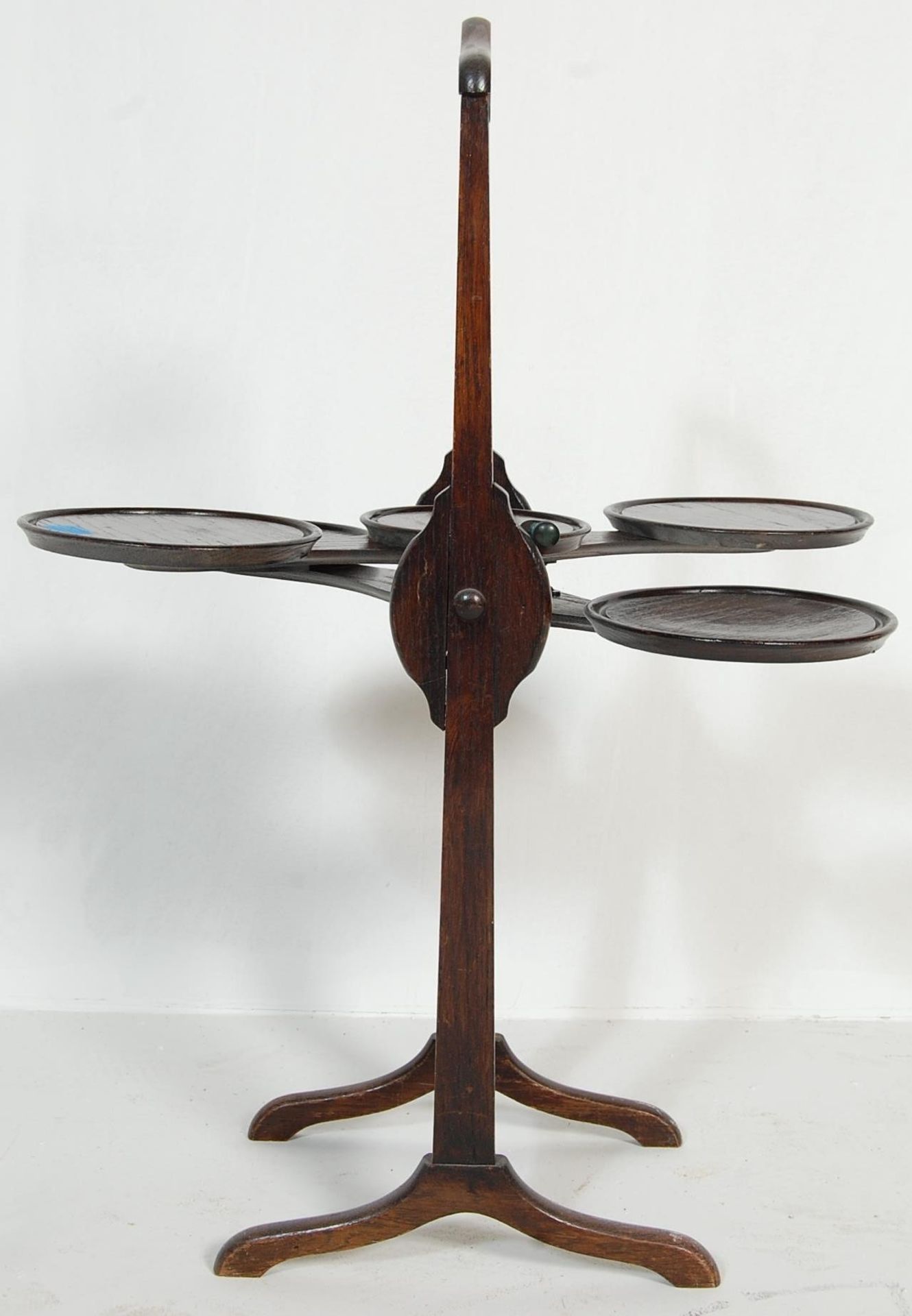 1920’S MAHOGANY FREESTANDING METAMORPHIC CAKE STAND - Image 5 of 8