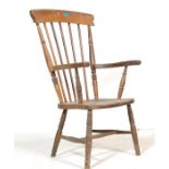 AN ANTIQUE 19TH CENTURY VICTORIAN BEECH AND ELM WINDSOR CHAIR.