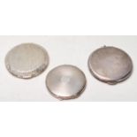 THREE 1960'S SILVER POWDER COMPACTS