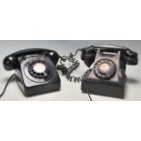 TWO VINTAGE RETRO MID CENTURY 1940S BAKELITE TELEPHONES