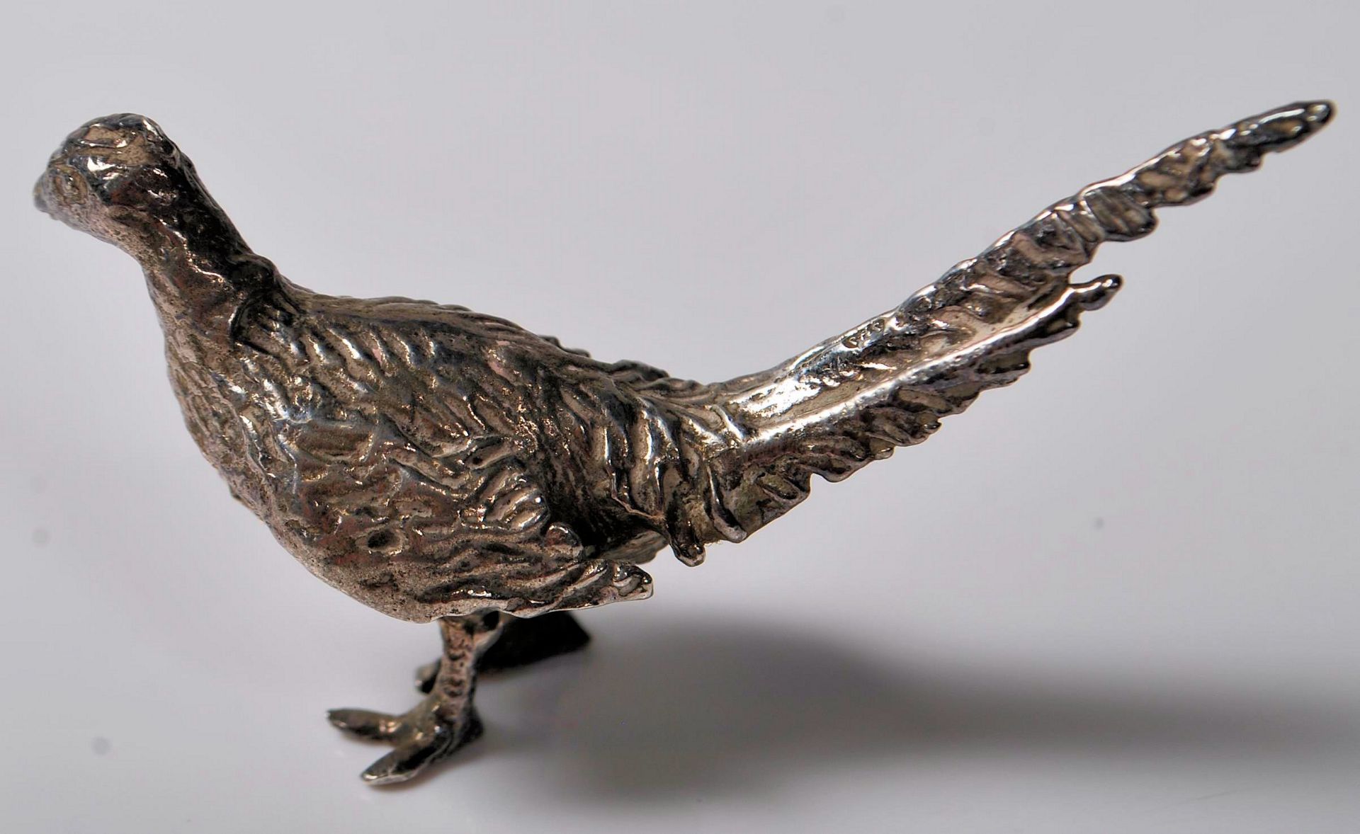 HALLMARKED LONDON 1977 SOLID STERLING SILVER PHEASANT - Image 3 of 6