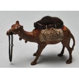 COLD PAINTED BRONZE CAMEL PIN CUSHION