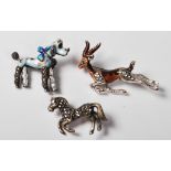 THREE MID CENTURY 1950'S ANIMAL BROOCHES