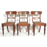 3 19TH CENTURY REGENCY MAHOGANY BAR BACK DINING CHAIRS