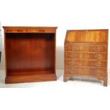 ANTIQUE STYLE FLAME MAHOGANY BUREAU DESK & BOOKCASE