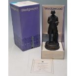 ORIGINAL LIMITED EDIOTION BLACK BASALT STATUETTE OF JOSIAH WEDGWOOD