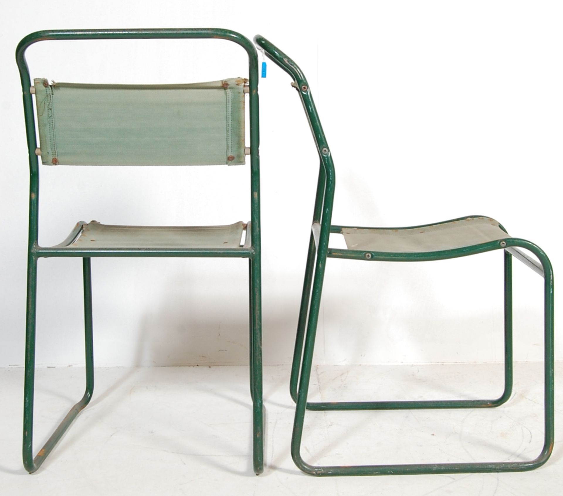 GROUP OF SIX 20TH CENTURY VINTAGE INDUSTRIAL RETRO VINTAGE TUBULAR FRAMED CHAIRS - Image 5 of 5