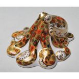 ROYAL CROWN DERBY OCTOPUS PAPERWEIGHT WITH GOLD STOPPER