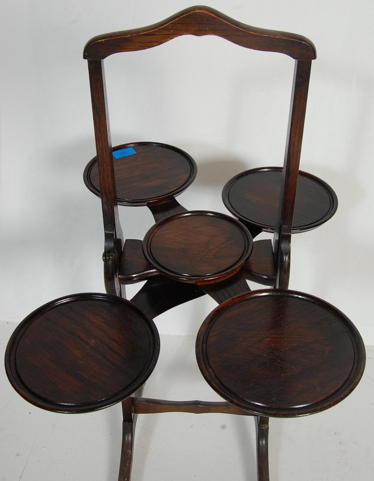 1920’S MAHOGANY FREESTANDING METAMORPHIC CAKE STAND - Image 4 of 8