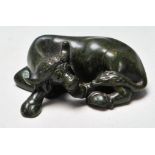 19TH CENTURY CHINESE CARVED SOAPSTONE OX