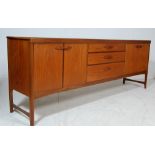 TEAK WOOD SIDEBOARD WITH THREE DRAWERS TO THE CENTRE, TWIN DOORS CUPBOARD TO THE LEFT