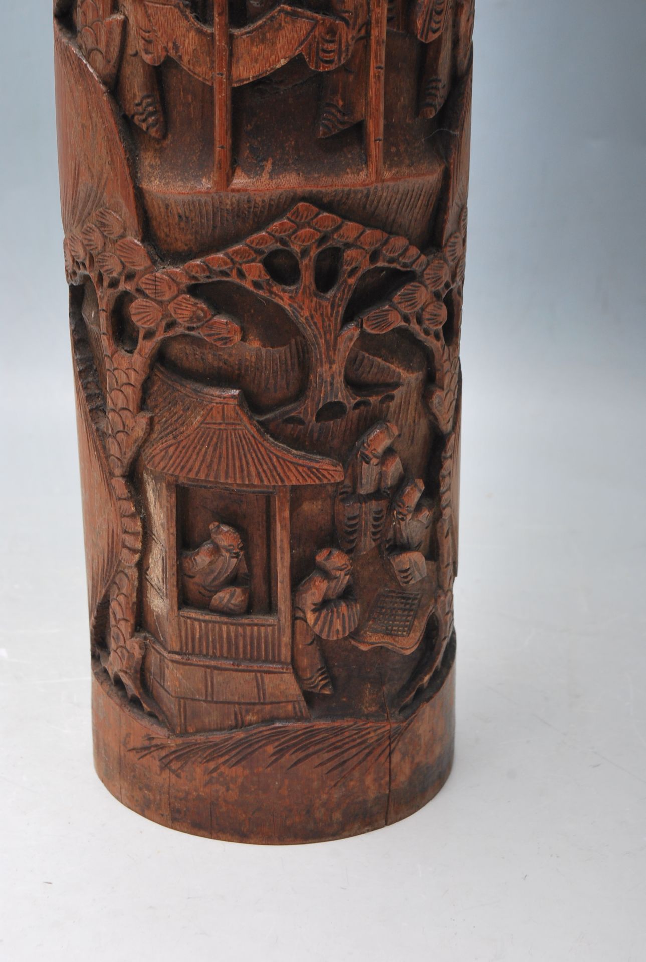 20TH CENTURY ANTIQUE CHINESE ORIENTAL BAMBOO STEM VASE - Bild 6 aus 6