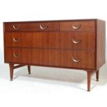 A RETRO 20TH CENTURY MEREDEW CHEST OF DRAWERS - THREE OVER TWO
