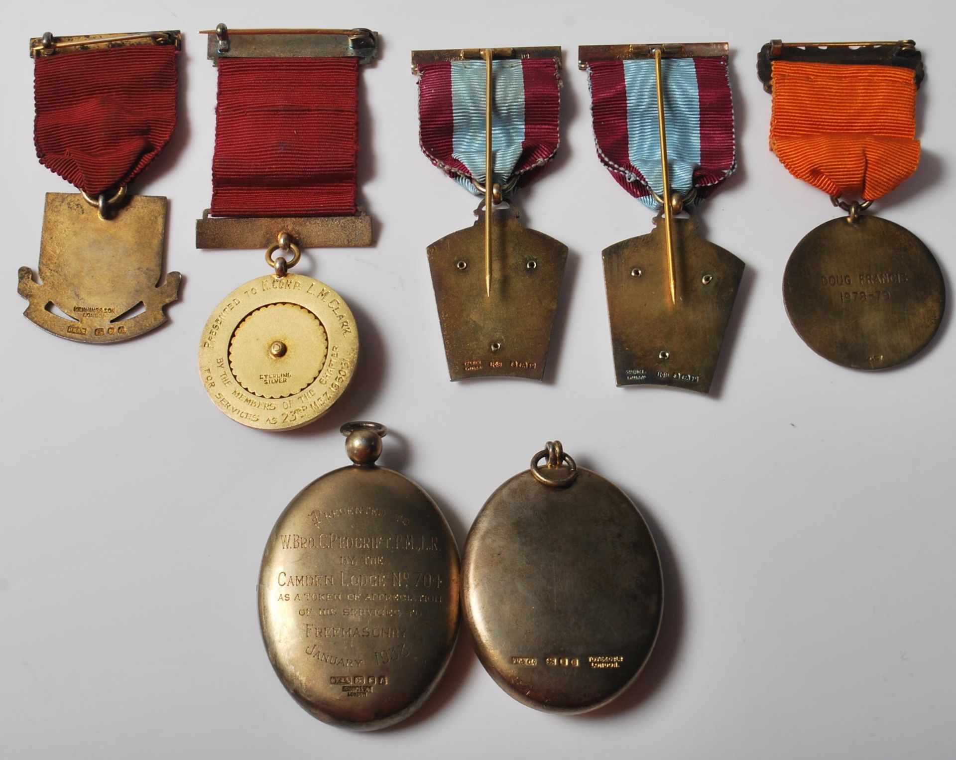 SEVEN SILVER HALLMARKED MASONIC MEDALS / MEDALLIONS - Image 7 of 13