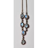 SILVER AND LABRADORITE CABOCHON NECKLACE AND PENDANT