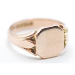9CT GOLD UNENGRAVED SIGNET RING