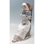 LARGE LLADRO SEWING FIGURINE