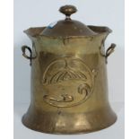 19TH CENTURY VICTORIAN HAMMERED BRASS COAL BIN