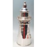 SILVER PLATED COCKTAIL SHAKER IN THE FORM OF A LIGHTHOUSE