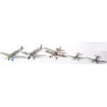 COLLECTION OF X5 BRITISH & GERMAN WWII FIGHTER MODEL PLANES