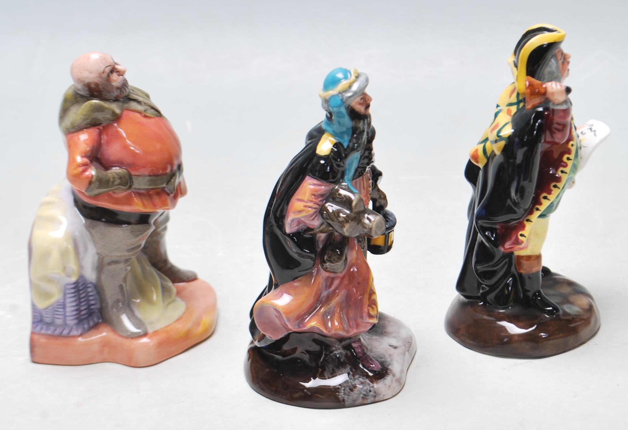 GROUP OF THREE ROYAL DOULTON CERAMIC FIGURINES - GOOD KING WENCESLAS - TOWN CRIER - FALSTAFF - Image 2 of 7