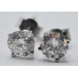 1.5CT DIAMOND AND WHITE GOLD STUD EARRINGS