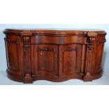 VICTORIAN SCOTTISH BOW FRONT CREDENZA SIDEBOARD