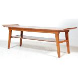 A RETRO 1960’S TEAK WOOD VENEER SURF COFFEE TABLE