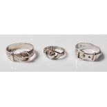 IRISH SILVER CLADAGH RING WITH 2 BUCKLE RINGS