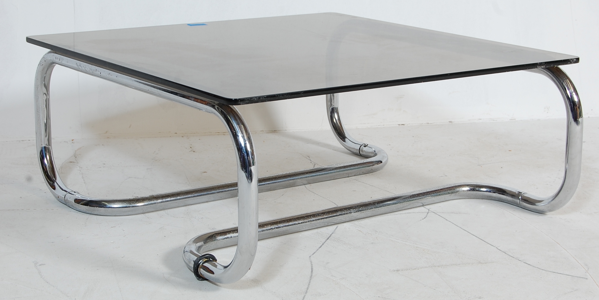 MODERNIST CHROME AND GLASS COFFEE TABLE