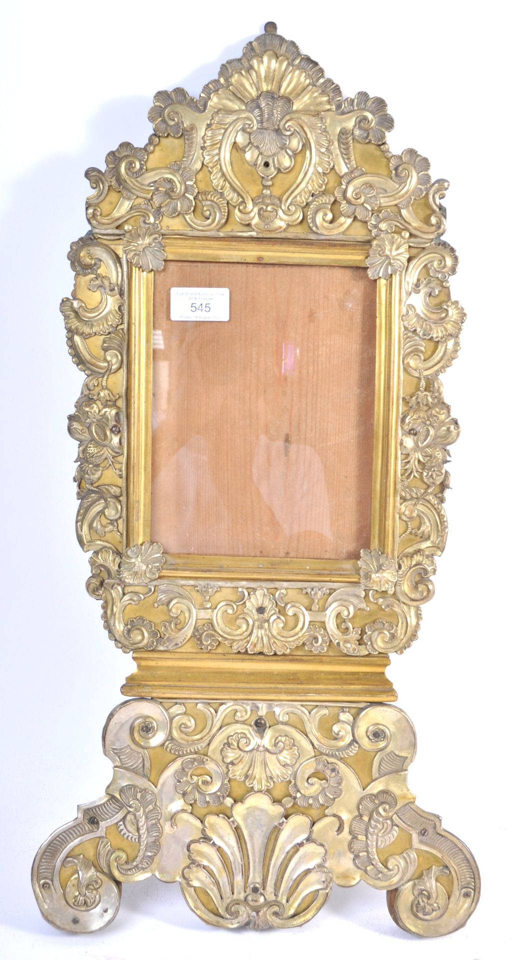 PAIR OF 18TH CENTURY ANTIQUE REPOUSSE BRASS PICTURE FRAMES - Bild 3 aus 7