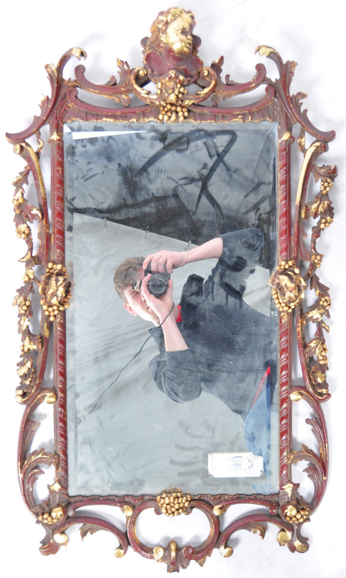 BEAUTIFUL ROCOCO INFLUENCE CHERUB AND SCROLL WALL MIRROR