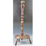 UNUSUAL 19TH CENTURY TURNED OAK CANDLE STAND