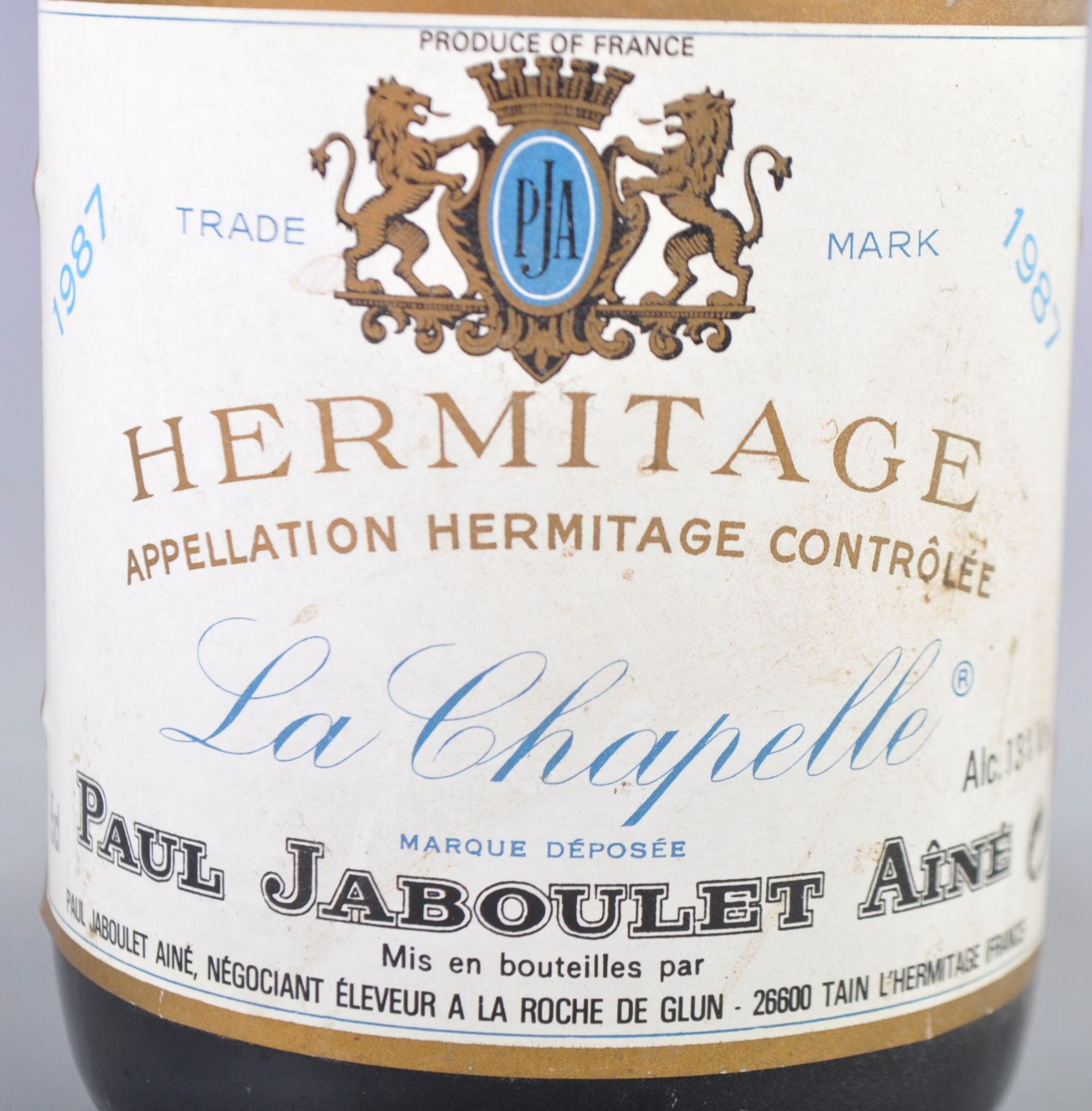 VINTAGE BOTTLE OF 1983 PAUL JABOULET HERMITAGE LA CHAPELLE WINE - Bild 2 aus 3